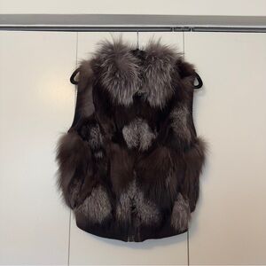 Authentic Fox Fur Vest | Mixed Natural Tones